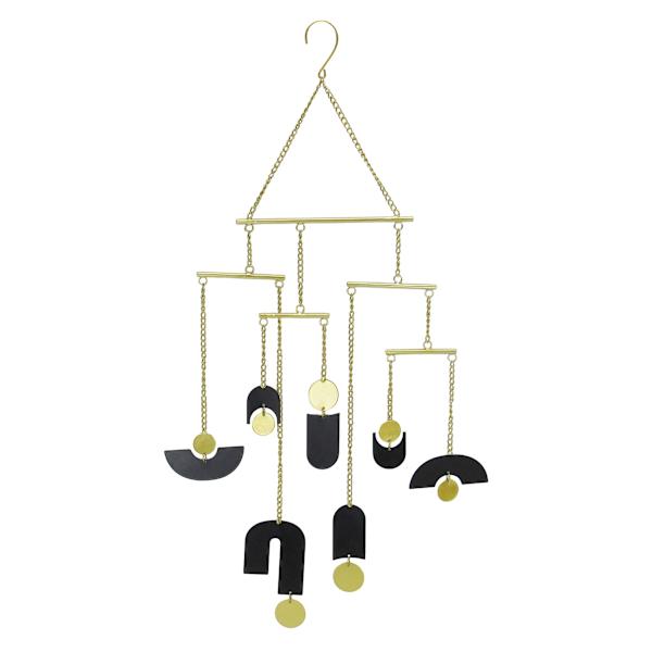 Crosby St. Black & Gold Metal Wind Chime, 19"