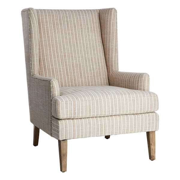 Honeybloom Asher Wing Accent Chair, Brown