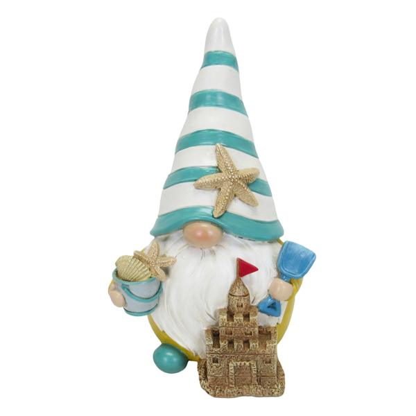 Beach Gnome Outdoor Garden Statue, 10"