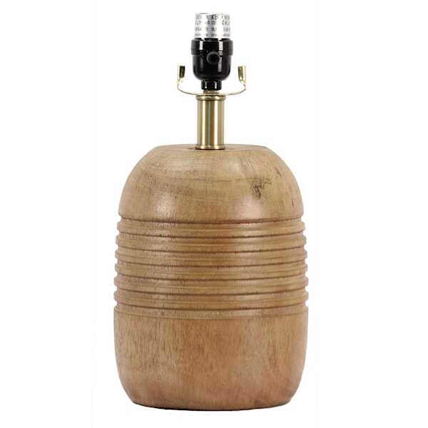 Found & Fable Wood Finish Ribbed Small Lamp Base, 14"