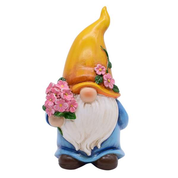 Yellow Gnome Outdoor Garden Statue, 6.1"