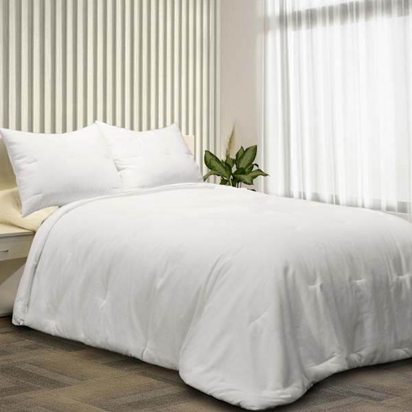 Crosby St. 3-Piece White Cotton Textured Comforter Set, Full/Queen
