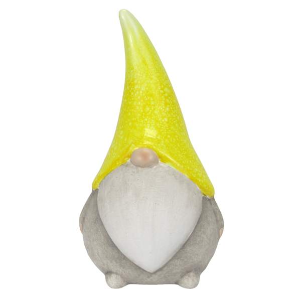 Sunny Club Yellow Gnome Outdoor Garden Statue, 10"