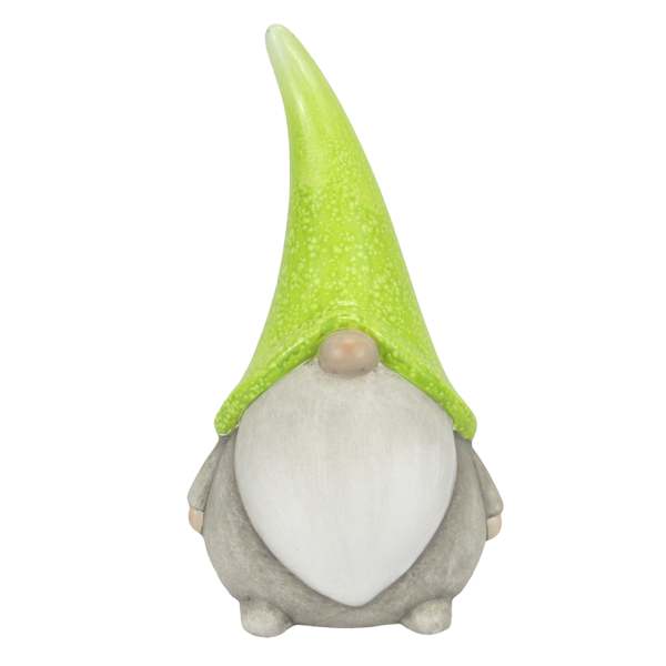 Sunny Club Green Gnome Outdoor Garden Statue, 14"
