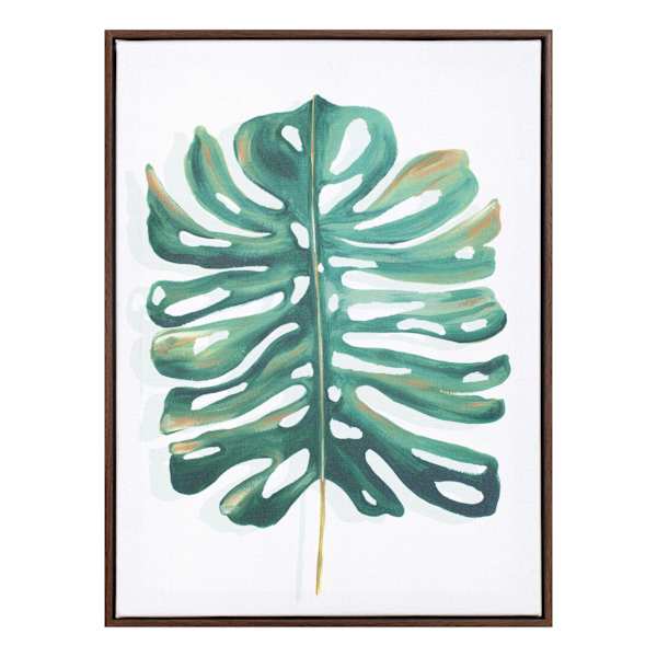 Found & Fable Framed Leaf Canvas Wall Art, 12x16