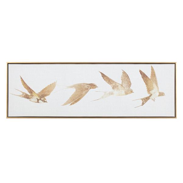 Honeybloom Framed Birds Canvas Wall Art, 36x12