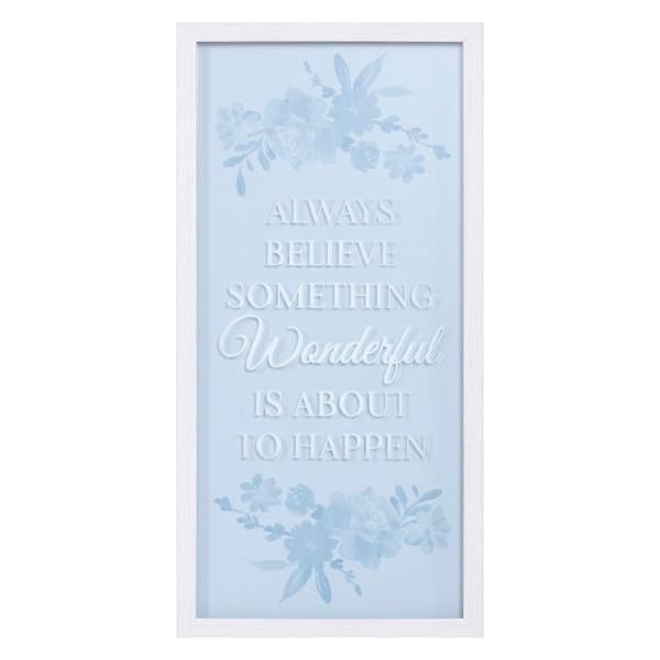 Providence Glass Framed Wonderful Print Wall Sign, 12x24
