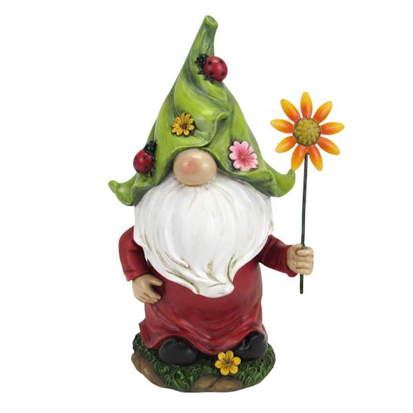 Bobble Head Gnome Outdoor Garden Statue, 8"