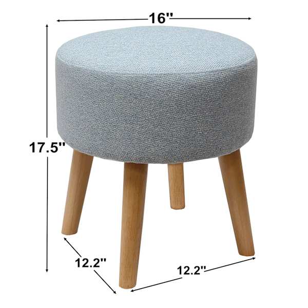 Emmy Stool with Wooden Legs, Light Blue