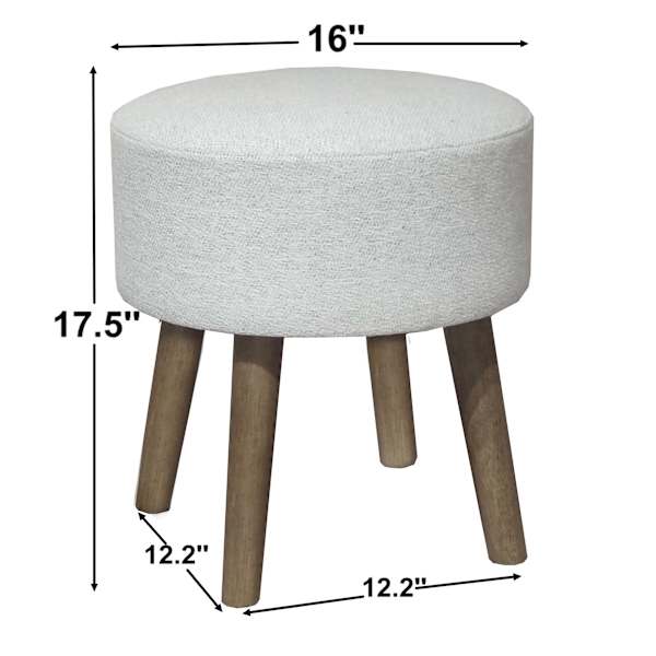Emmy Stool with Dark Wooden Legs, Taupe