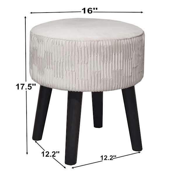 Emmy Stool with Black Wooden Legs, Taupe Velvet