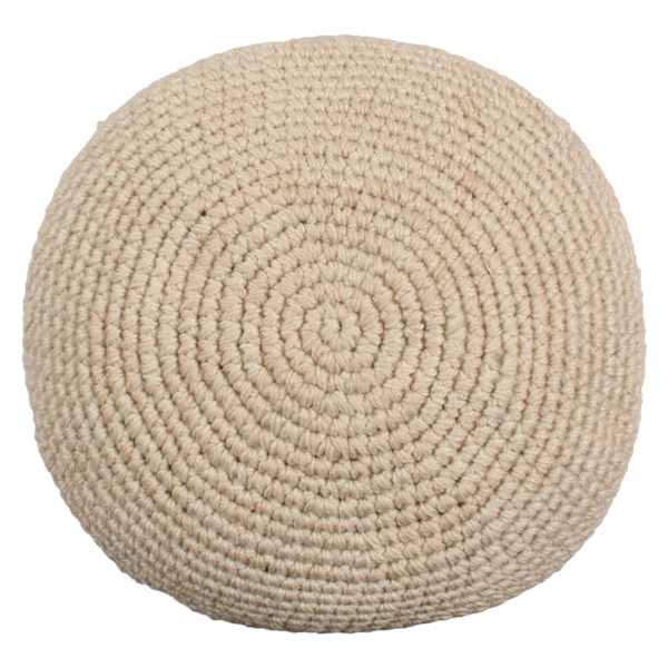 Honeybloom Natural Round Crochet Outdoor Throw Pillow, 16"