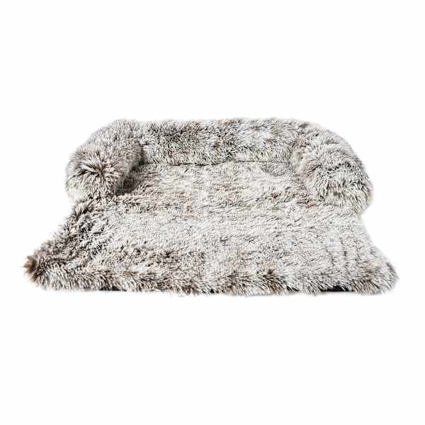 Brown Faux Fur Pet Couch Sofa, Extra Large