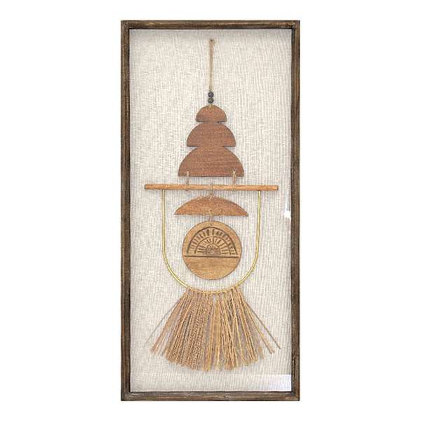 Tracey Boyd Glass Framed Wooden Wall Decor, 16x34