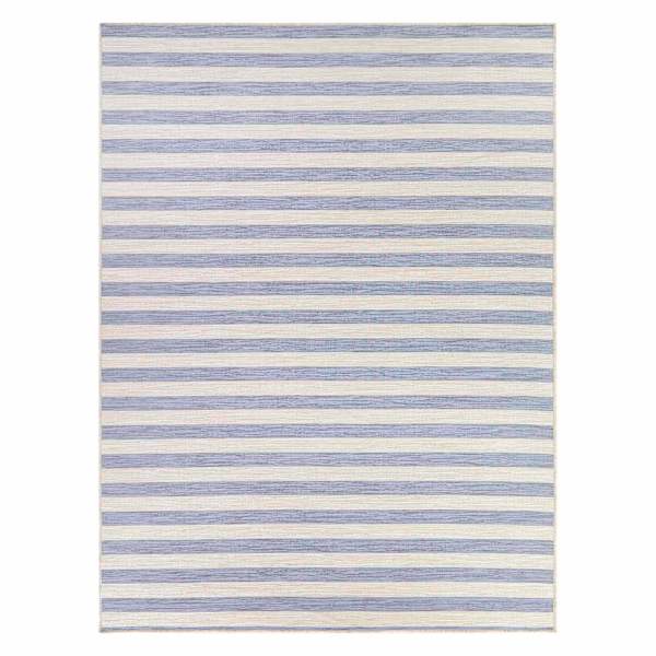 (E489) Honeybloom Anna Blue Striped Outdoor Area Rug, 8x10