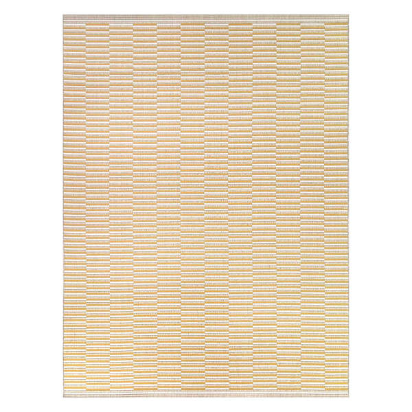 (E493) Honeybloom Daytona Yellow Broken Stripe Outdoor Area Rug, 5x7