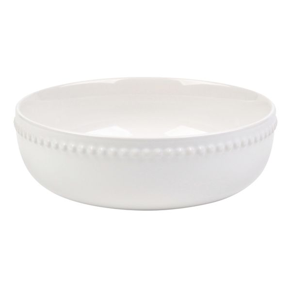 Providence Large White Beaded Stoneware Serving Bowl