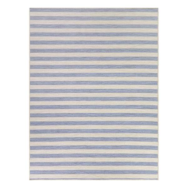 (E489) Honeybloom Anna Blue Striped Outdoor Area Rug, 5x7