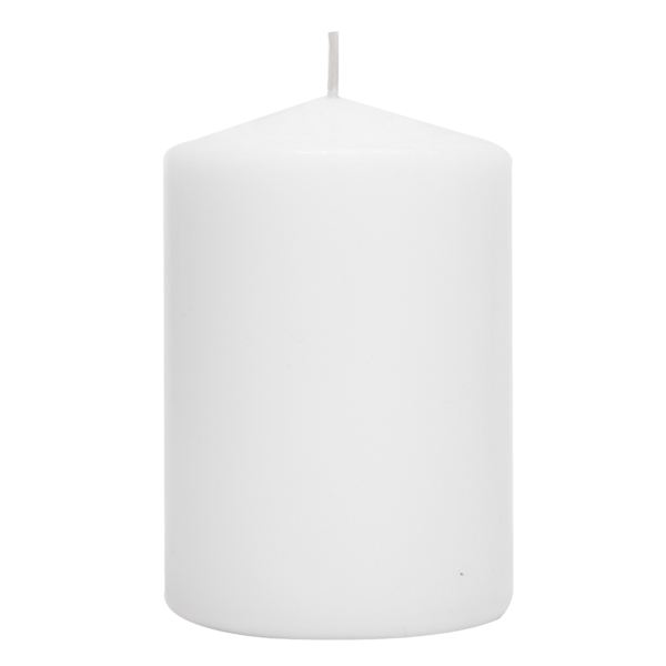 White Unscented Overdip Pillar Candle, 4"