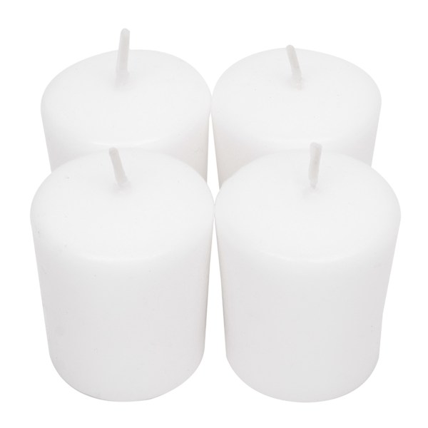 4-Pack Unscented Overdip Votive Candles, White