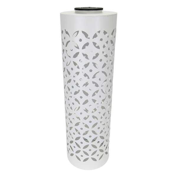 Crosby St. White Metal Outdoor Solar Lantern, 24"