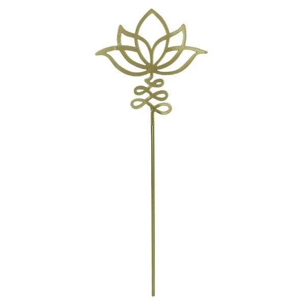 Found & Fable Gold Lotus Metal Yard Pick, 12"
