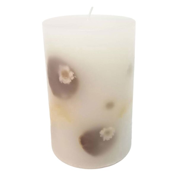 Honeybloom Botanical Embedded Pillar Candle, 4x6