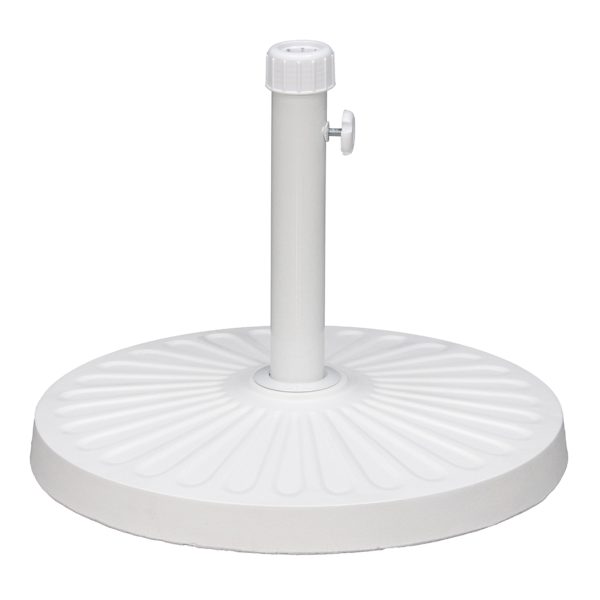 White Round Patio Umbrella Base, 40lb