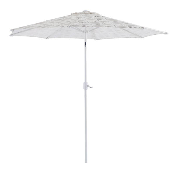 Tracey Boyd Brown Stripe Crank & Tilt Outdoor Patio Umbrella, 9'
