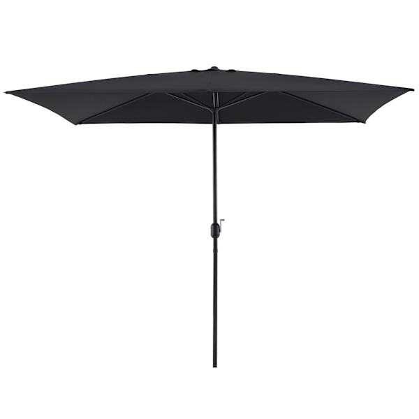 Black Crank Rectangle Patio Umbrella, 6.5x10ft