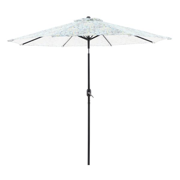 Calista Turquoise Crank & Tilt Round Patio Umbrella, 9'
