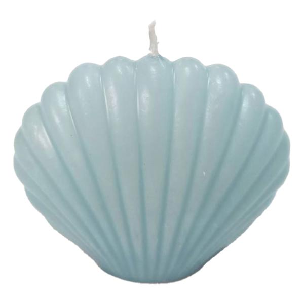 Ty Pennington Small Blue Shell Shaped Unscented Candle, 3"