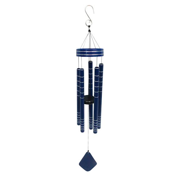 Silver Etched Blue Metal Wind Chime, 31"