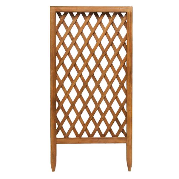 Natural Wooden Crisscross Patterned Outdoor Trellis, 30"