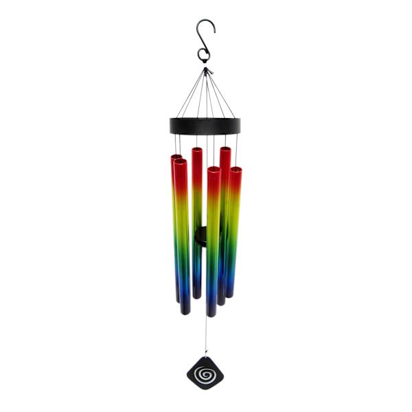Multicolored Metal & Wood Tuned Wind Chime, 39"