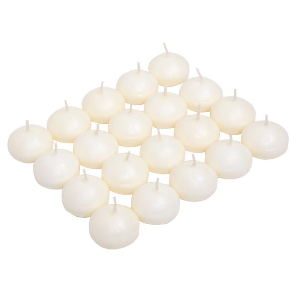 20-Pack Ivory Unscented Overdip Floating Candles