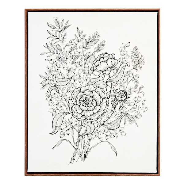 Honeybloom Framed Floral Canvas Wall Art, 16x20