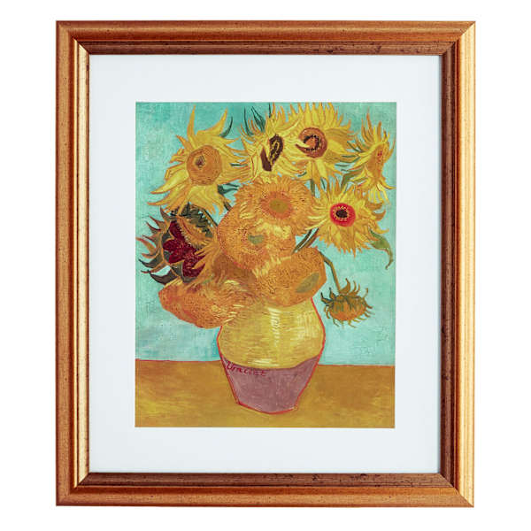Glass Framed Sunflowers Print Wall Art, 18x21