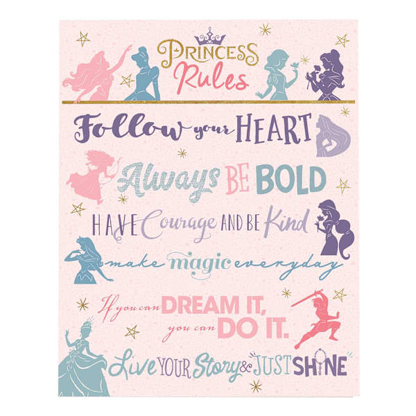 Princess Rules Canvas Wall Art, 16x20