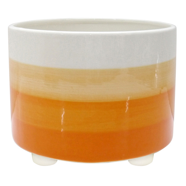Sunny Club Indoor Orange Ombre Ceramic Pot, Small
