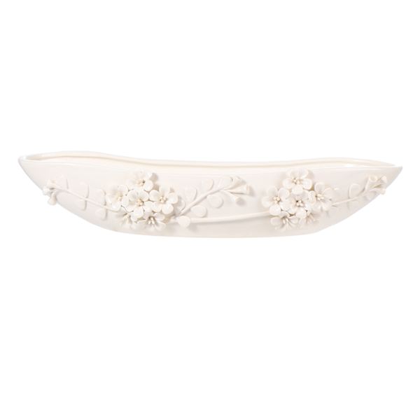 Providence Textured Flower Ceramic Bowl, 22"