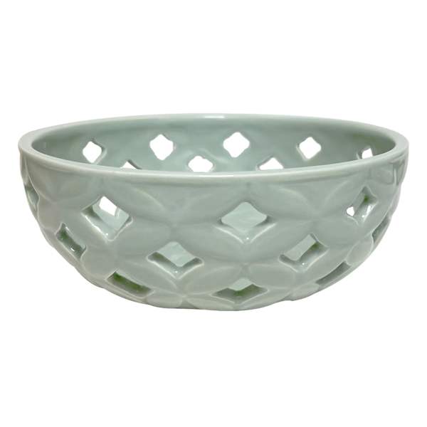 Providence Green Cutout Ceramic Bowl, 6.8x2.5