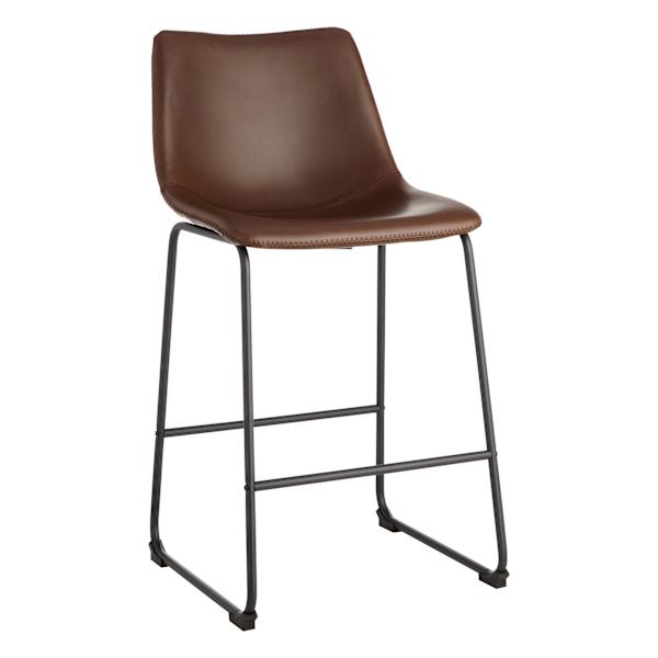 Crosby St. Drake Faux Leather Counter Stool, Espresso Brown