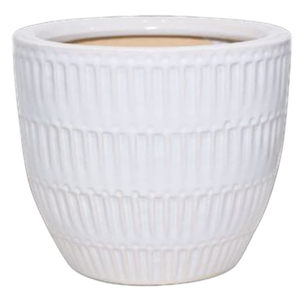Found & Fable Indoor White Glazed Ceramic Nico Pot, 8.7"