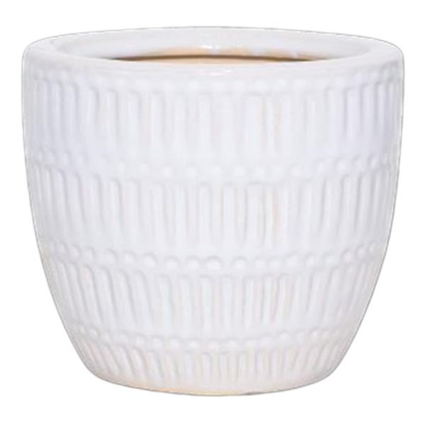 Found & Fable Indoor White Glazed Ceramic Nico Pot, 5.1"
