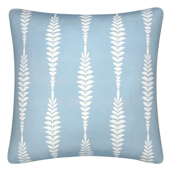 Providence Blue Fern Print Throw Pillow, 18"