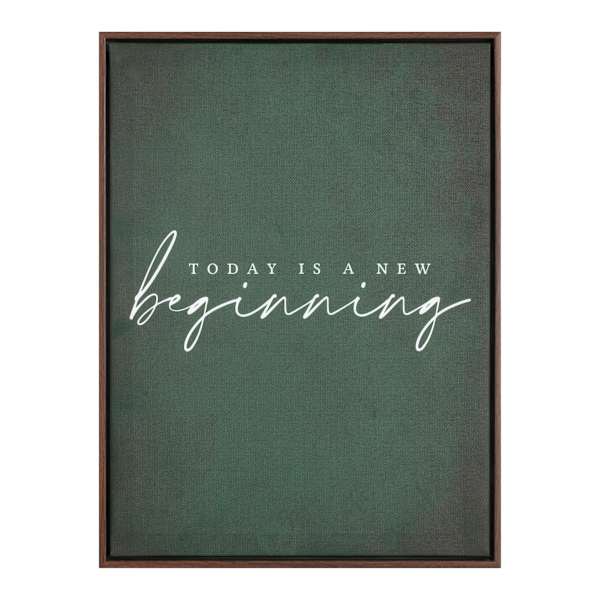 Found & Fable Framed Beginning Canvas Wall Sign, 12x16