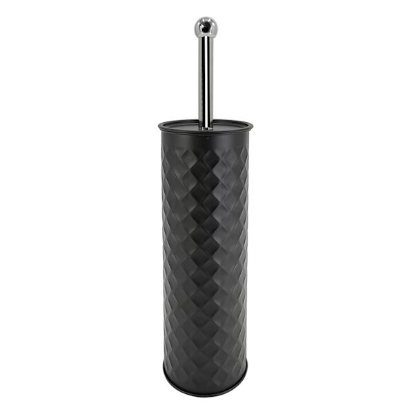 Embossed Matte Black Metal Toilet Bowl Brush