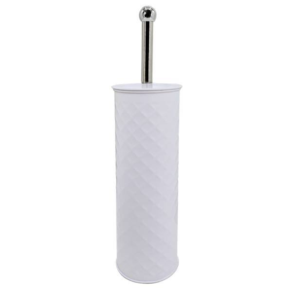 Embossed White Metal Toilet Bowl Brush