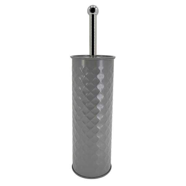 Embossed Grey Metal Toilet Bowl Brush